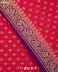 Chilly Red Pure Crepe Silk Handloom Saree — Border