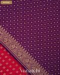 Chilly Red Pure Crepe Silk Handloom Saree — Blouse