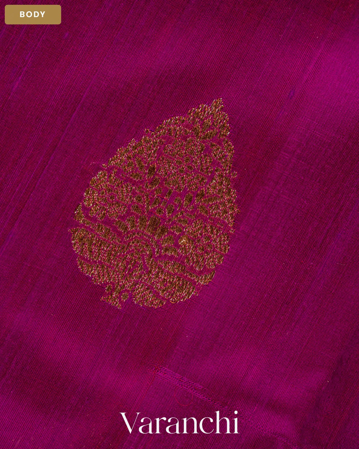 Royal Purple Pure Raw Silk Handloom Saree — Body