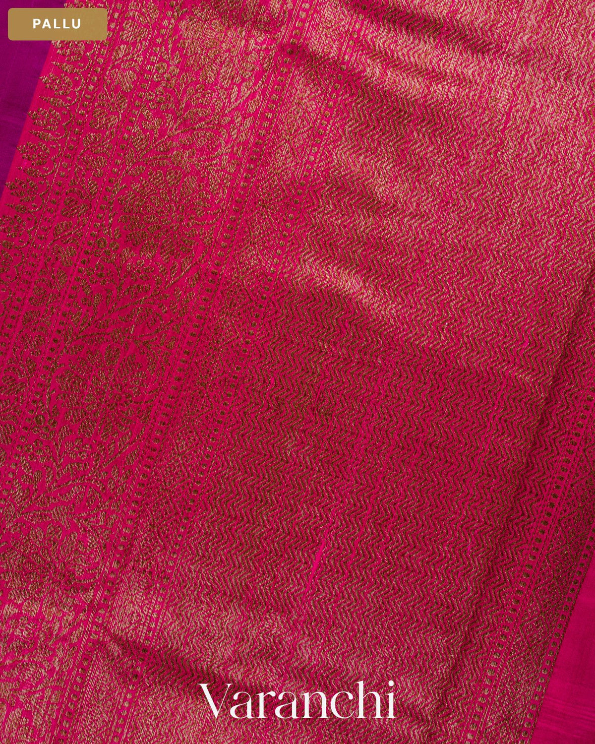 Royal Purple Pure Raw Silk Handloom Saree — Pallu
