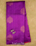 Violet Purple Borderless Pure Raw Silk Handloom Saree — Full Saree