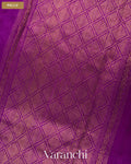 Violet Purple Borderless Pure Raw Silk Handloom Saree — Pallu