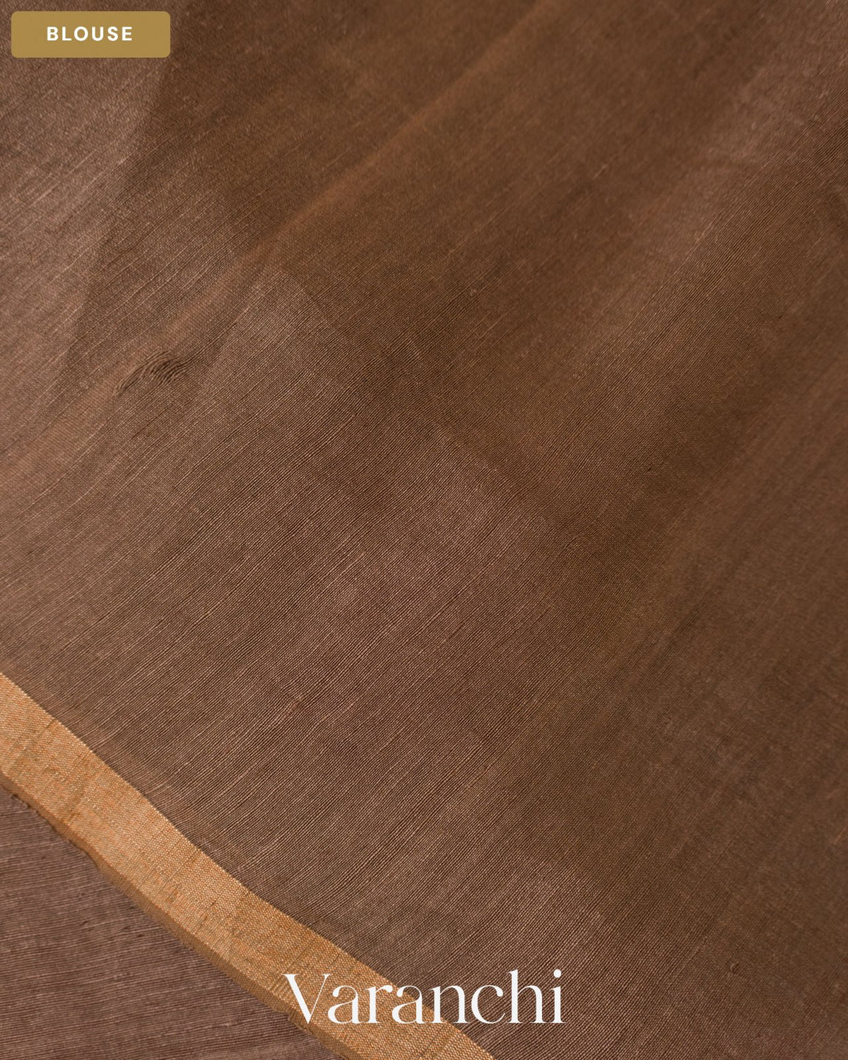 Brown Lotus Jamdani Pure Silk Linen Handloom Saree — Blouse