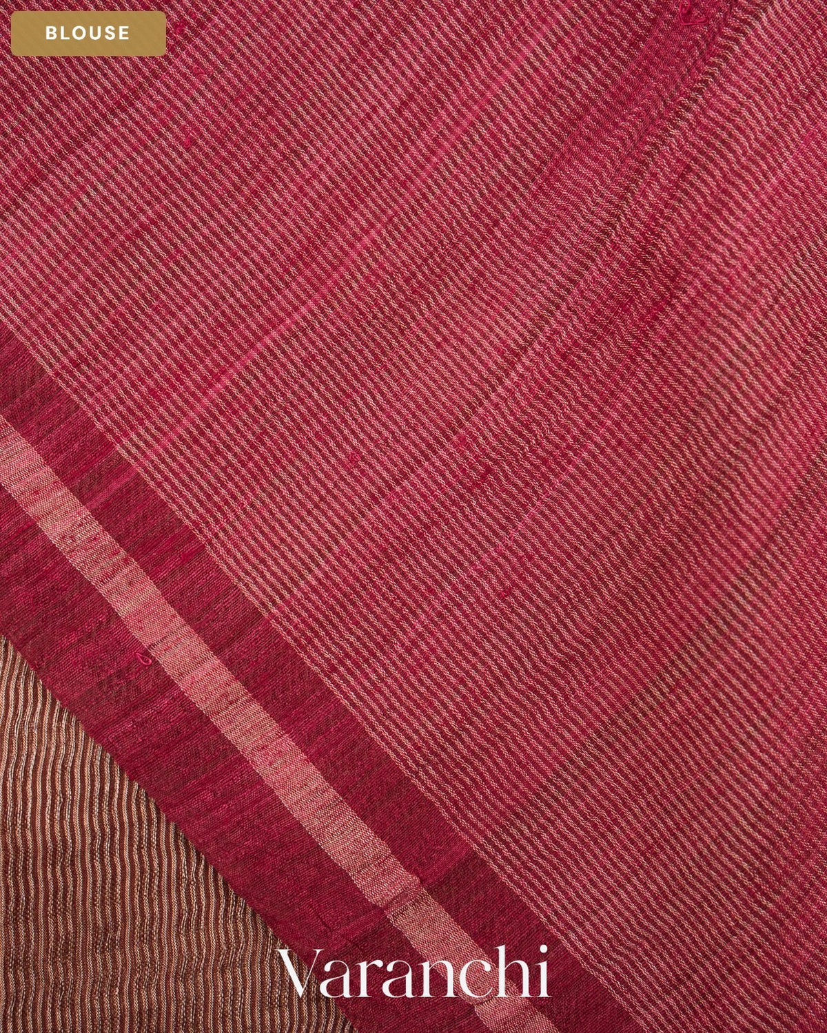 Deep Maroon Pure Muslin Sequin Handloom Saree — Blouse