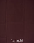 Coffee Brown Medallion Bordered Pure Mysore Crepe Silk Saree