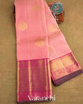 Baby Pink Vaira Oosi Pure Kanchipuram Silk Handloom Saree