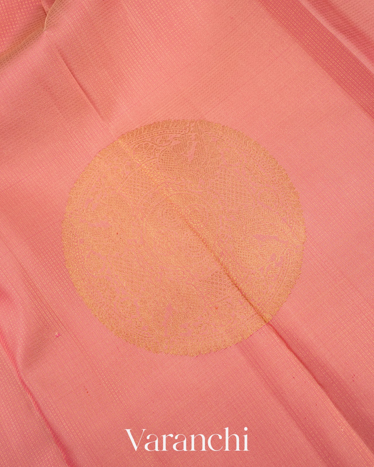 Baby Pink Vaira Oosi Pure Kanchipuram Silk Handloom Saree