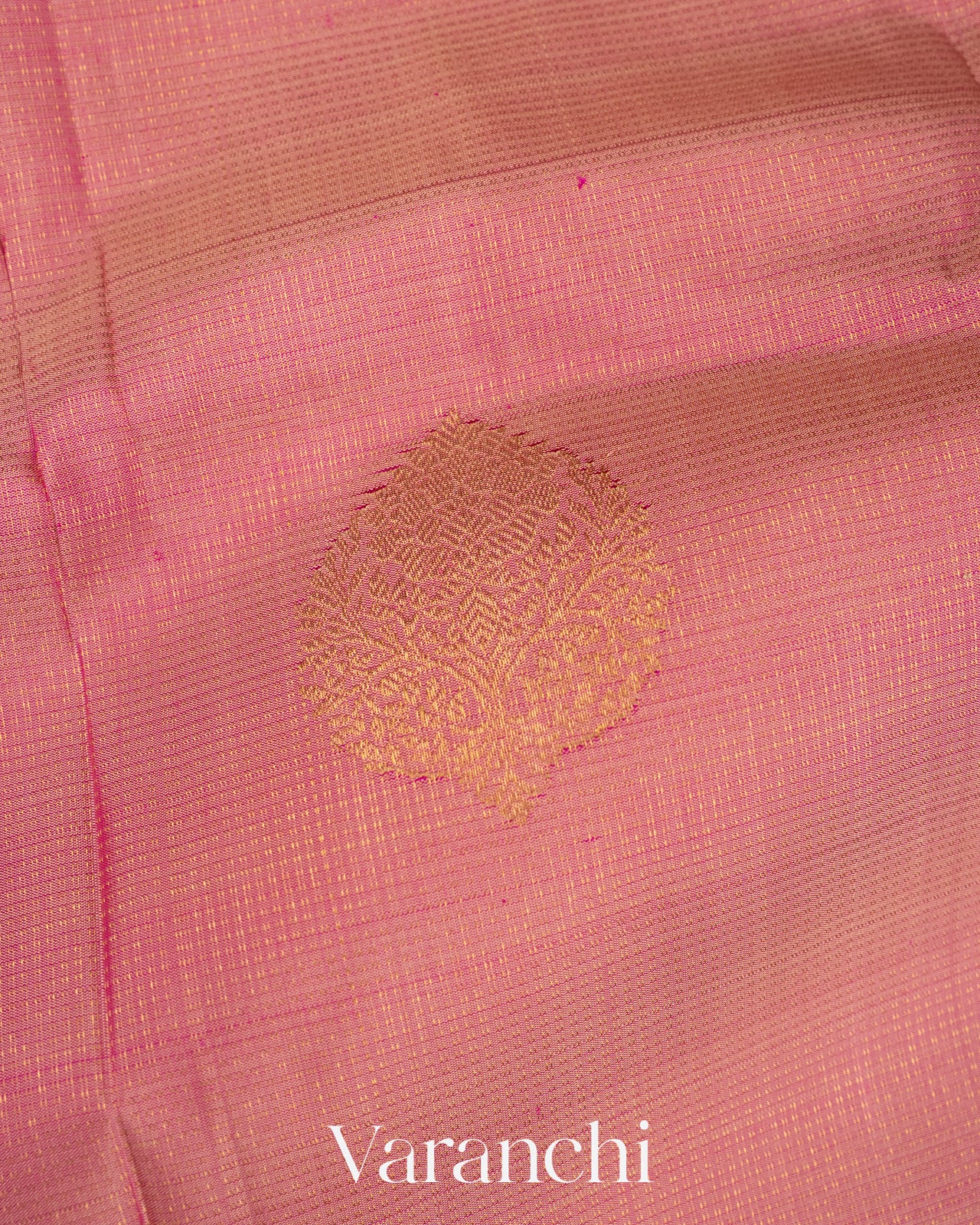 Baby Pink Vaira Oosi Pure Kanchipuram Silk Handloom Saree