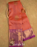 Brick Orange Vaira Oosi Pure Kanchipuram Silk Handloom Saree