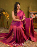 Deep Magenta Pure Kanchipuram Silk Handloom Saree