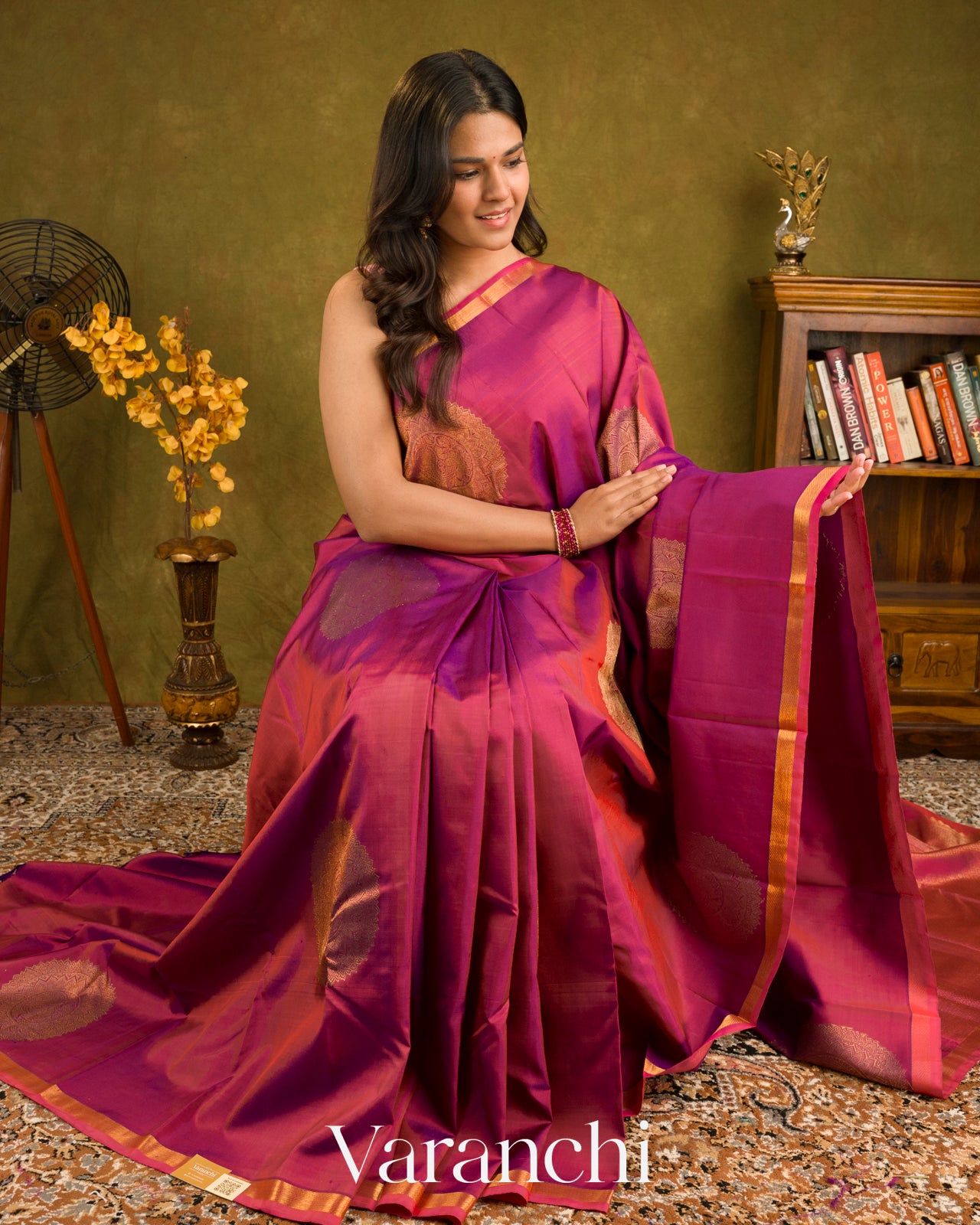 Deep Magenta Pure Kanchipuram Silk Handloom Saree