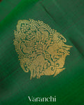 Dark Green Pure Kanchipuram Silk Handloom Saree