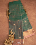 Earthy Green Pure Kanchipuram Silk Handloom Saree
