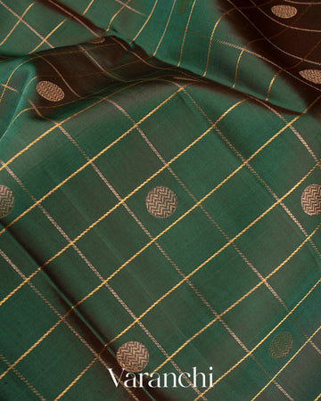 Earthy Green Pure Kanchipuram Silk Handloom Saree
