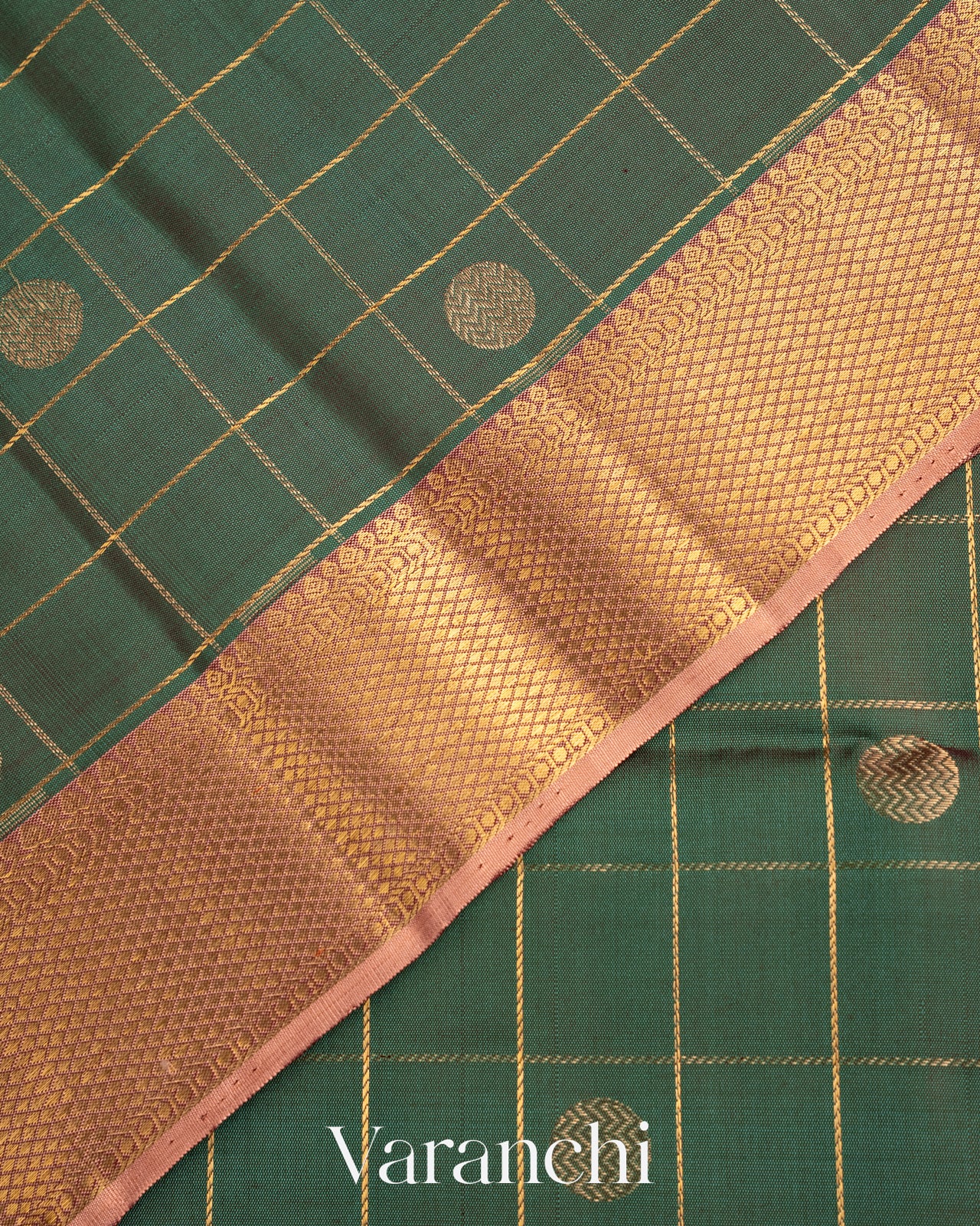 Earthy Green Pure Kanchipuram Silk Handloom Saree