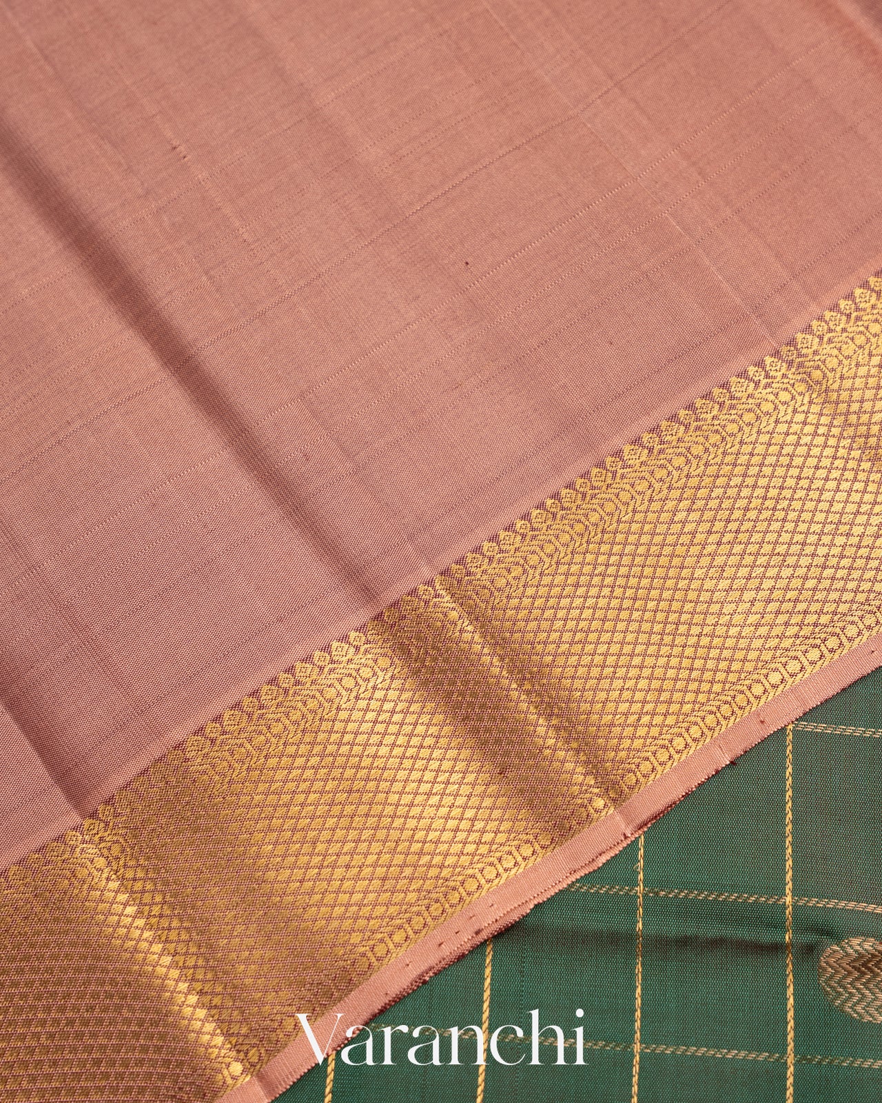 Earthy Green Pure Kanchipuram Silk Handloom Saree