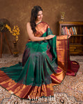 Emerald Green Pure Kanchipuram Silk Handloom Saree