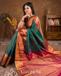 Emerald Green Pure Kanchipuram Silk Handloom Saree