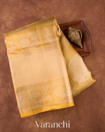 Gold And Silver Brocade Pure Kanchipuram Silk Saree