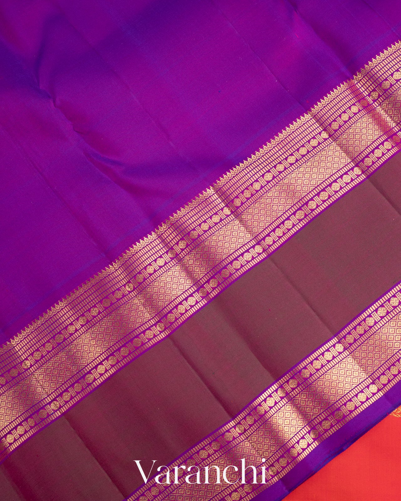 Reddish Pink Pure Kanchipuram Silk Handloom Saree