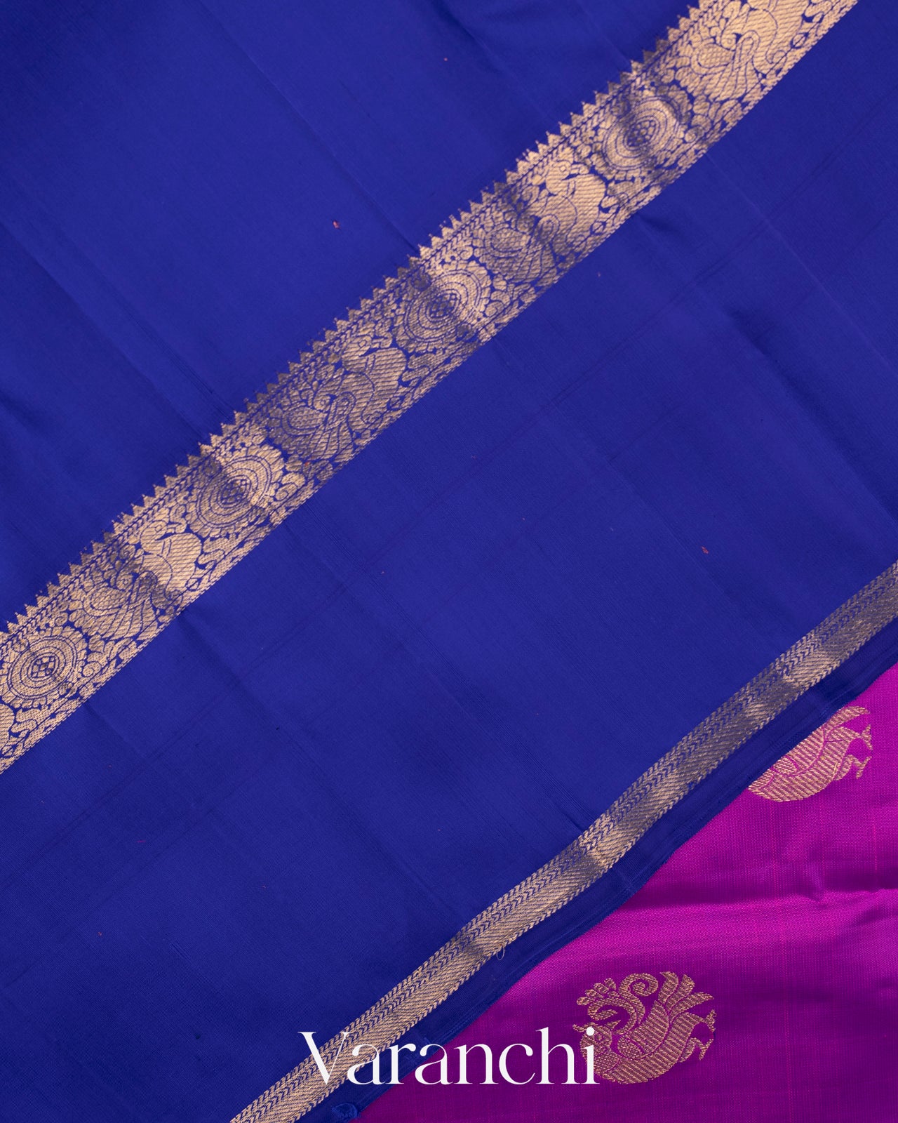Magenta Pure Kanchipuram Silk Handloom Saree
