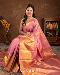 Lotus Pink Pure Kanchipuram Silk Handloom Saree