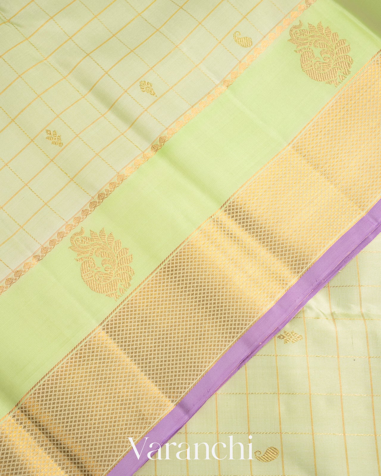 Light Pista Green Pure Kanchipuram Silk Handloom Saree