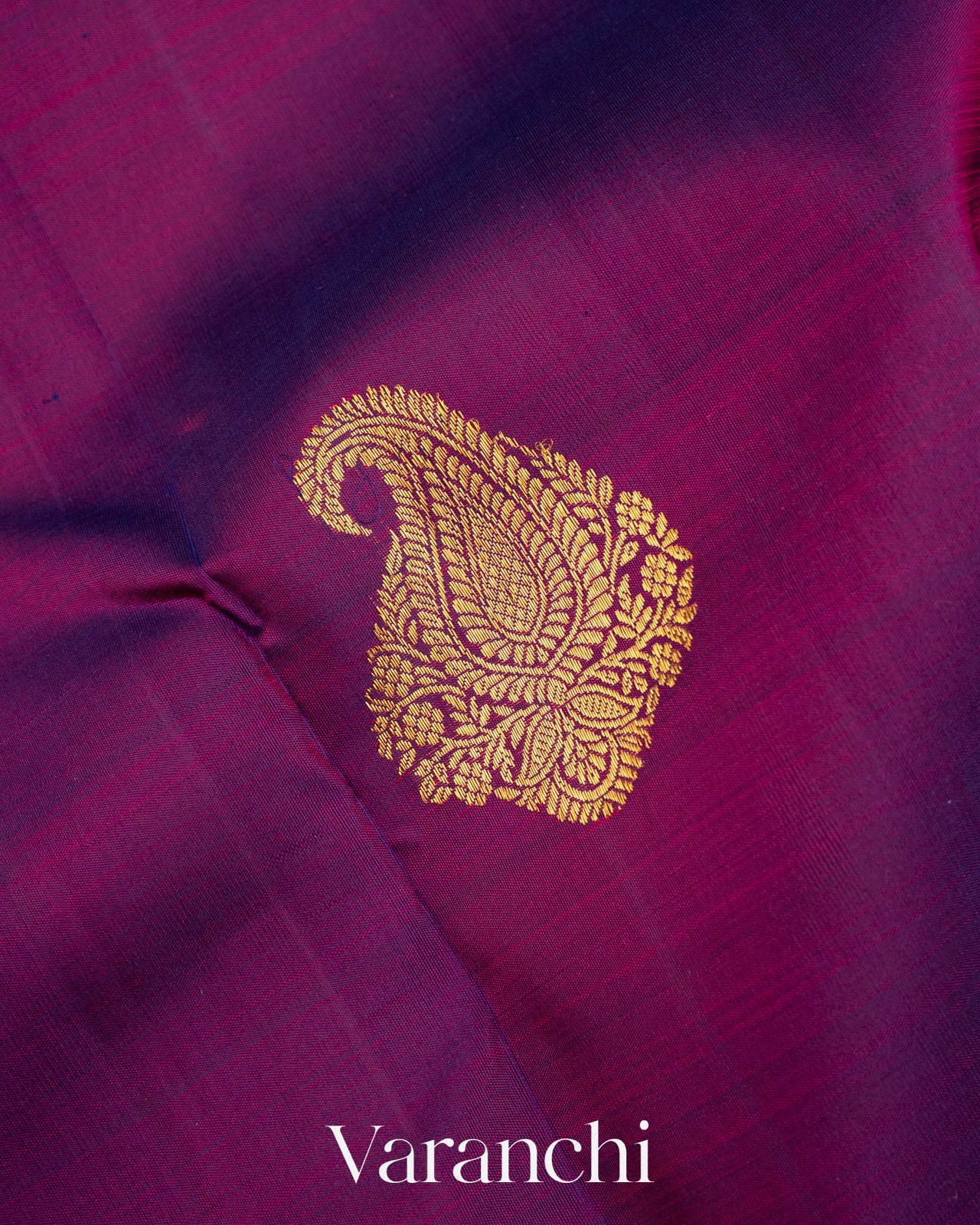 Deep Purple Pure Kanchipuram Silk Handloom Saree