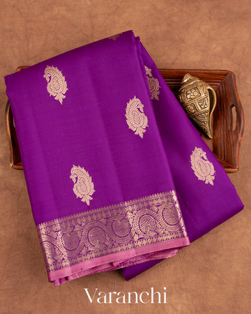 Royal Purple Pure Kanchipuram Silk Handloom Saree