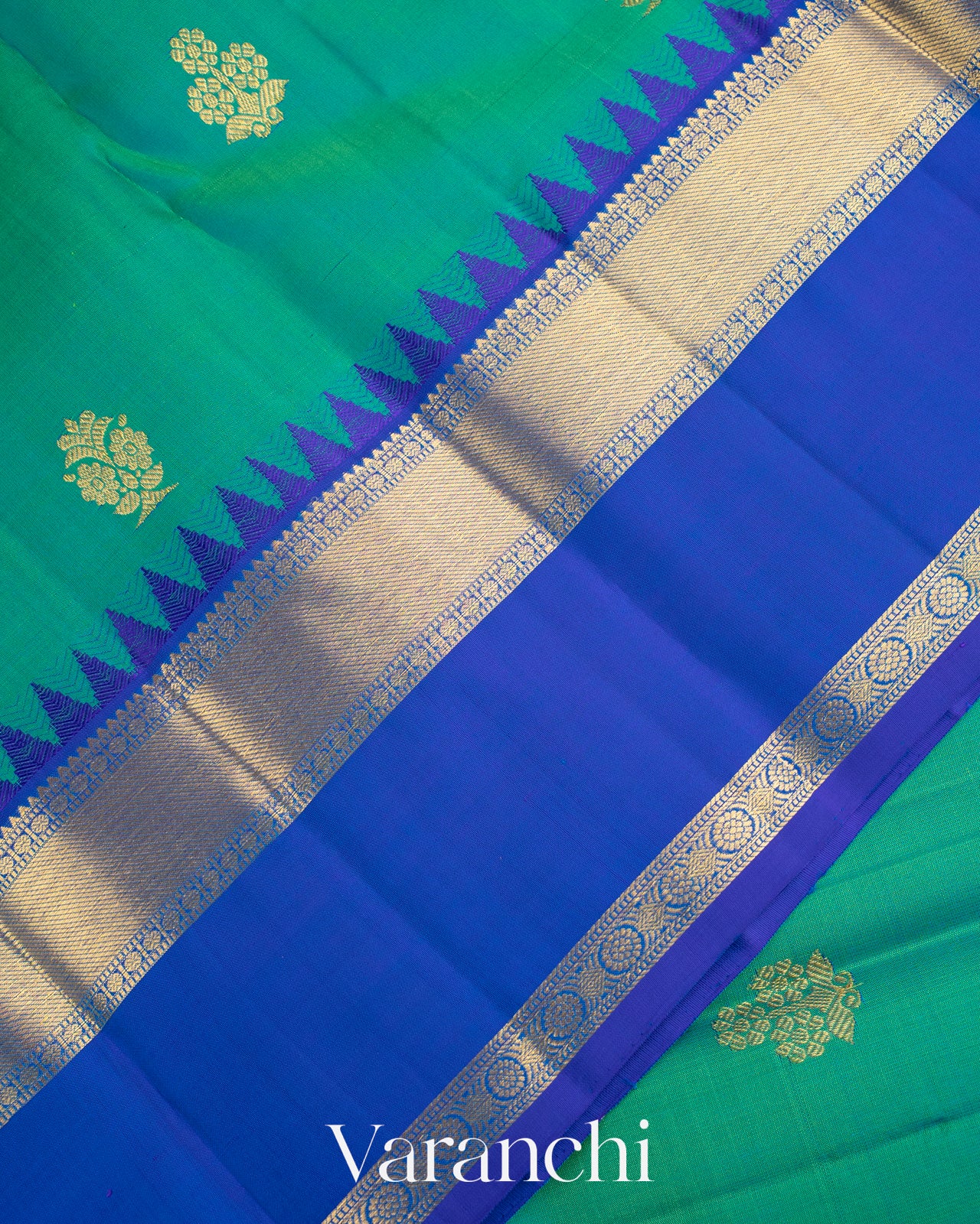 Rama Green Pure Kanchipuram Silk Handloom Saree