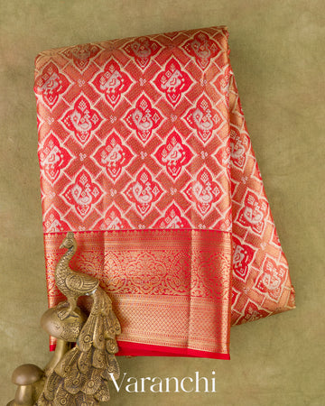 Red Heavy Brocade Pure Kanchipuram Silk Saree