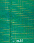 Bright Emerald Green Pure Kanchipuram Silk Cotton Handloom Saree