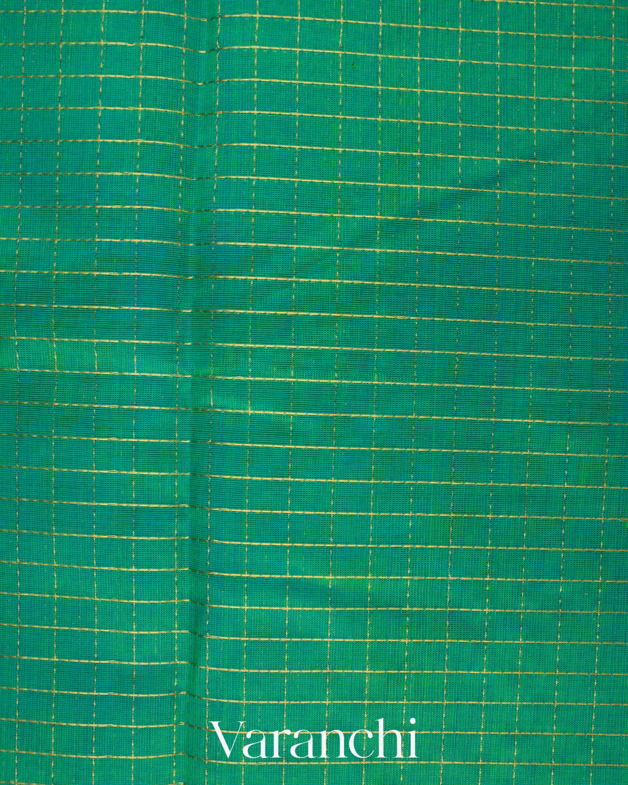 Bright Emerald Green Pure Kanchipuram Silk Cotton Handloom Saree