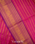 Magenta Stripes Pure Kanchipuram Silk Cotton Handloom Saree