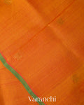 Turmeric Orange Pure Kanchipuram Silk Cotton Handloom Saree