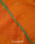 Turmeric Orange Pure Kanchipuram Silk Cotton Handloom Saree