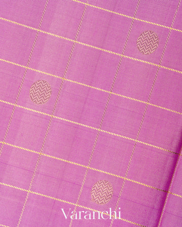 Lavender Pure Kanchipuram Silk Handloom Saree