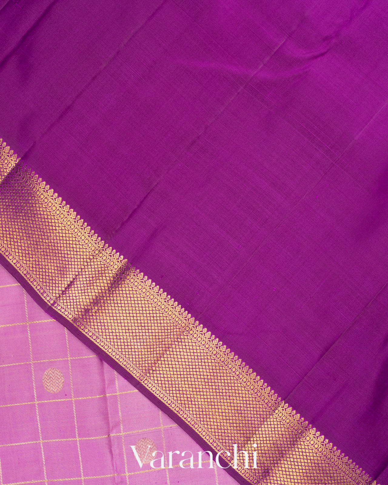 Lavender Pure Kanchipuram Silk Handloom Saree