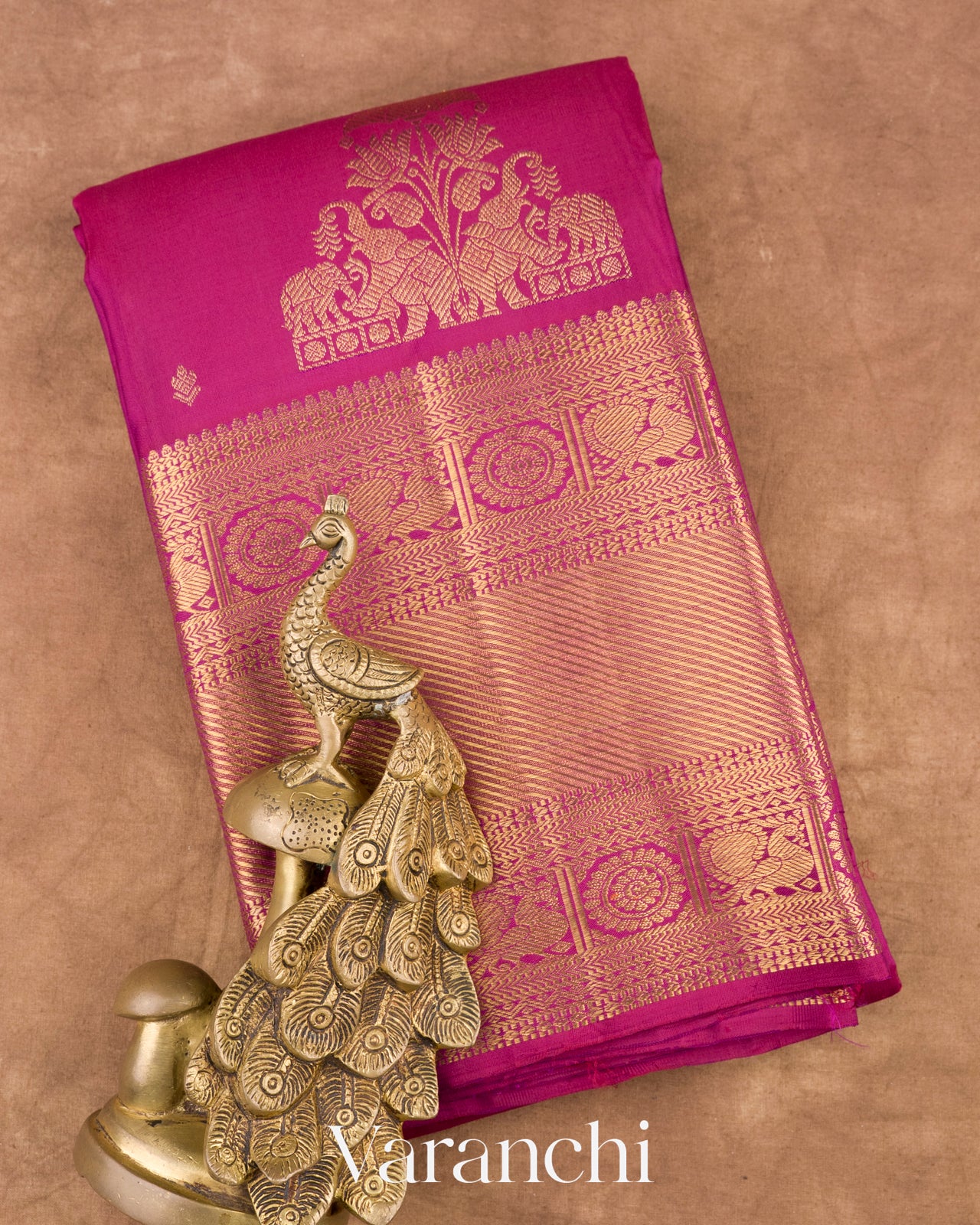 Burgundy Pure Kanchipuram Silk Handloom Saree