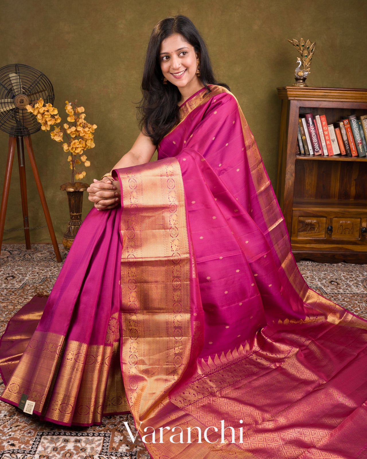 Burgundy Pure Kanchipuram Silk Handloom Saree