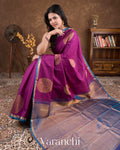 Purple Pure Kanchipuram Silk Handloom Saree
