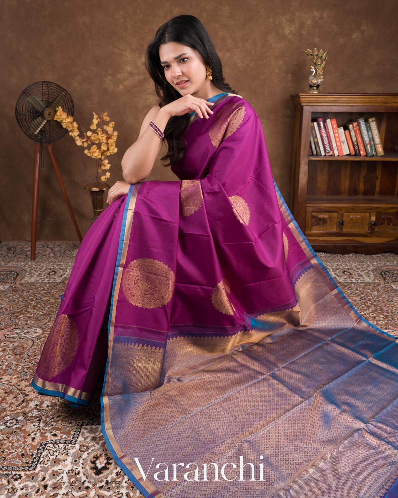 Purple Pure Kanchipuram Silk Handloom Saree
