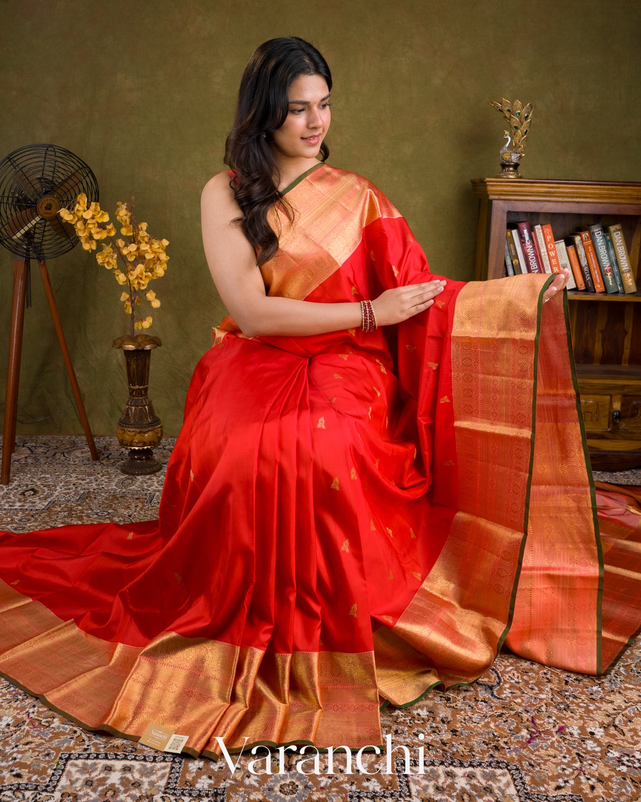 Red Pure Kanchipuram Silk Handloom Saree
