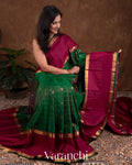 Bottle Green Pure Kanchipuram Silk Handloom Saree