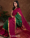 Bottle Green Pure Kanchipuram Silk Handloom Saree