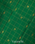 Bottle Green Pure Kanchipuram Silk Handloom Saree