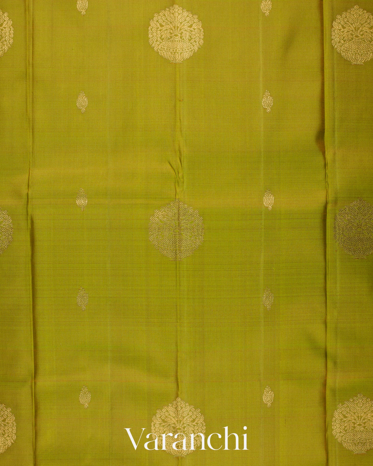Parrot Green Pure Kanchipuram Silk Handloom Saree