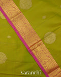 Parrot Green Pure Kanchipuram Silk Handloom Saree