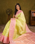 Pastel Pistachio Green Pure Kanchipuram Silk Handloom Saree