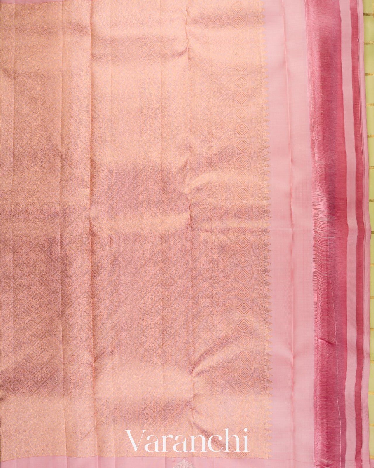 Pastel Pistachio Green Pure Kanchipuram Silk Handloom Saree
